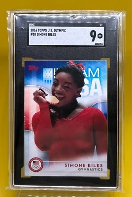 2016 Topps Juegos Olímpicos de Estados Unidos Simone Biles novato RC bronce paralelo #38 SGC 9 como nuevo; Foto 1 de 2