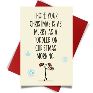 Funny Christmas Card with Envelopes - Romantic Xmas Card - Cheerin - Picture 1 of 6