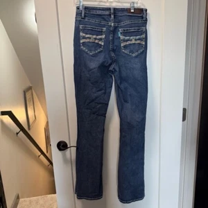 Jeans Rock & Roll Denim x Hooey vita alta bootcut ricamato tasca western 29XL - Foto 1 di 7