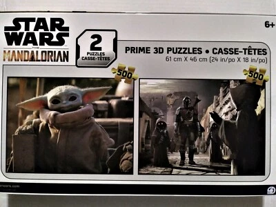 Star Wars Mandalorian Disney Prime 3D Puzzles 2 500 Count Puzzles Per Box - Image 1 of 2