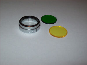 ACTINA 23MM PUSH ON FILTER FRAME WITH YELLOW GREEN AND CLEAR GLASS FILTERS 