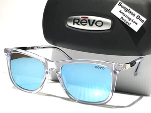 NEU REVO COVE Sonnenbrille glänzend kristallklar POLARISIERT blaue Gläser 1164N 09 BL - Bild 1 von 19
