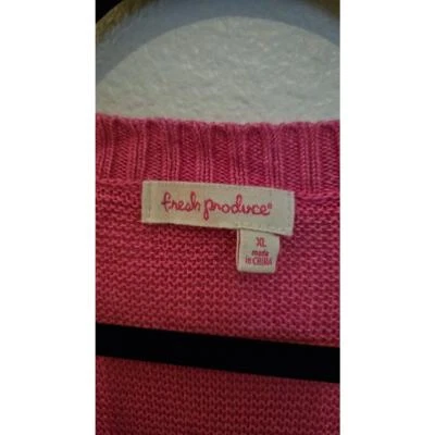 Suéter Pullover Fresh Produce Para Mujer Cuello en V Rosa Talla XL Manga Larga Informal Foto 1 de 4