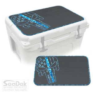 SeaDek Pad fits YETI Tundra Cooler | Marine EVA Mat - Skull Line Stars DG/AQ - Picture 1 of 6