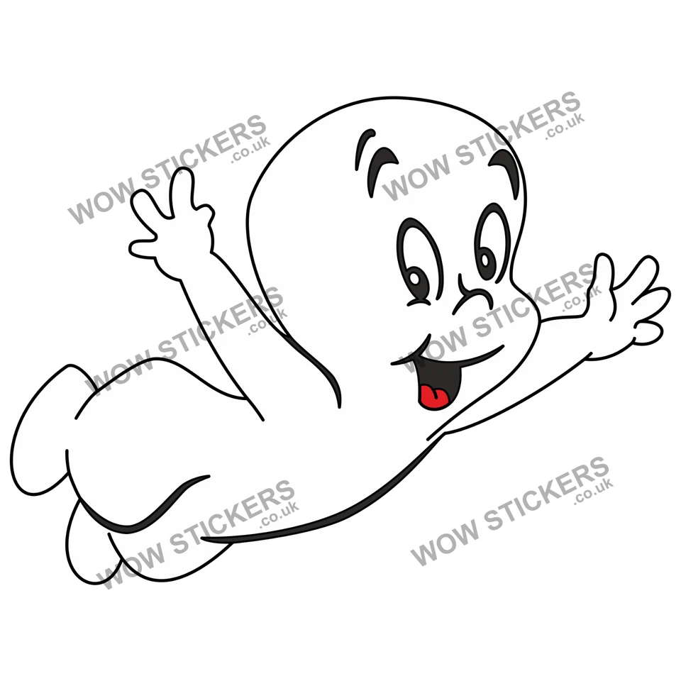 Character sticker Casper The Friendly Ghost decal Ice Cream Van (choose size) - Image 1 of 1