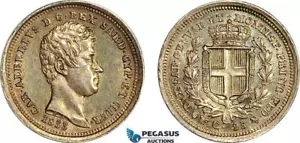 A7-345, Italy, Sardinia, Carlo Alberto, 25 Centesimi 1833 Eagle P, EF-UNC - Picture 1 of 1