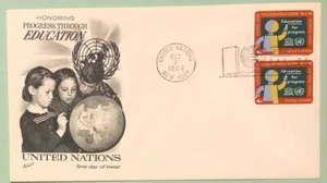 Sc UN 134 United Nations 1964 Education For Progress FDC Fleetwood Cover - Picture 1 of 2