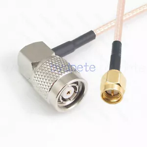 SMA male to RP-TNC male right angle R/A 90degree RG316 Pigtail Coax Cable 50ohm - Picture 1 of 7
