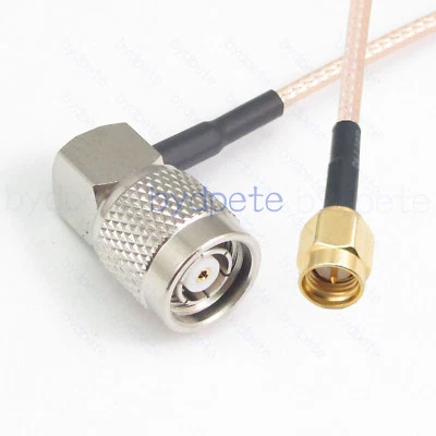 SMA male to RP-TNC male right angle R/A 90degree RG316 Pigtail Coax Cable 50ohm - Image 1 of 4