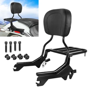 Detachable Backrest with Luggage Rack for 2018-2024 Harley Fat Boy FLFB FLFBS - Foto 1 di 7
