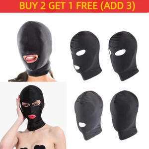 Fetish Open Mouth Hood Gimp Face Mask Head Bondage Adult Cosplay Gimp Mask BDSM - Picture 1 of 16