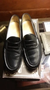 SAS Mens Penny Loafers 81/2 M Black Leather Pinch Toe Classic Shoes Handmade USA - Picture 1 of 5