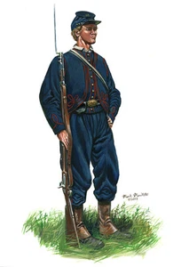 Mark Maritato Civil War Military Art Print 23rd PA Birney Zouaves Signed - Picture 1 of 2