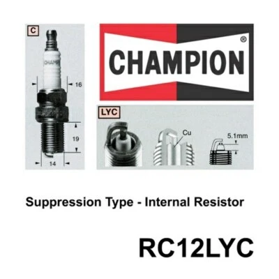 6x CHAMPION Performance Driven Quality Copper Plus Spark Plug For Jeep #RC12LYC - Image 1 of 4