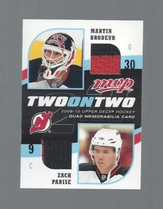 BRODEUR, PARISE,FLEURY,CROSBY TWO-ON-TWO QUAD JERSEY CARD - Picture 1 of 2
