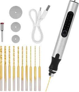 3-Speed Cordless Mini Drill Pen with 10 Small Drill Bits, Rechargeable Electric - Picture 1 of 6