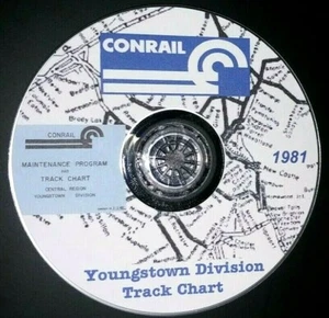 Conrail 1981 Youngstown Division Track Chart PDF pages on DVD - Picture 1 of 7