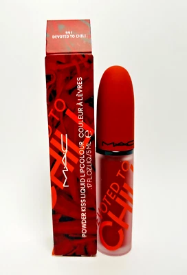MAC Powder Kiss Liquid Lipcolour 991 DEVOTED TO CHILI - .17fl.oz.liq./5mL - Image 1 of 2