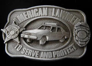 AMERICAN LAWMEN GÜRTELSCHNALLE ZUM DIENEN UND SCHÜTZEN VINTAGE 1983 POLICE BUCKLES - Bild 1 von 2
