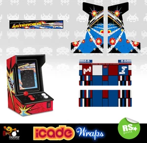 Icade Asteroids Full Set Arcade Artwork Graphics Sticker /Sides Marquee & Panels - Picture 1 of 1