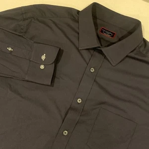 Camisa UNTUCKIT Para Hombres GRANDE Rendimiento Gironda Negra Manga Larga Botón Elastizada - Imagen 1 de 16