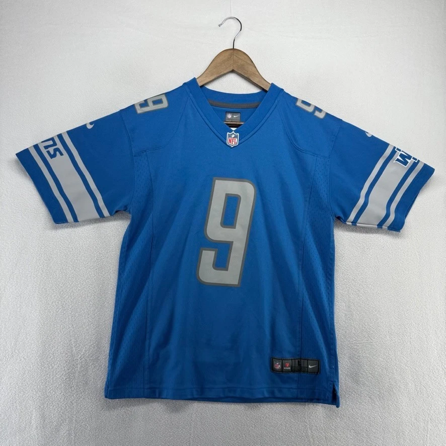 Camiseta deportiva grande de los Detroit Lions para niños Nike On Field Matthew Stafford azul gris #9 Foto 1 de 4