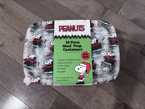 Peanuts Snoopy 20 Stück Mahlzeit Vorbereitung Lebensmittel Aufbewahrung Behälter Weihnachten Kuscheltier - Bild 1 von 3