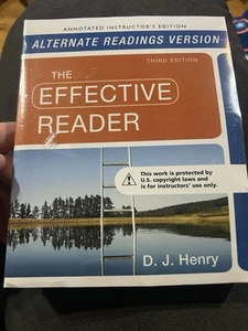 EFFECTIVE READER, THE (3RD EDITION) INSTRUCTOR'S EDITION By Henry - Picture 1 of 3