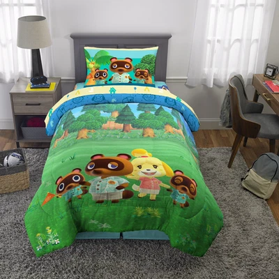 Animal Crossing New Horizon "Happy Campers" 5pc Twin Bed In A Bag Set - Image 1 of 4