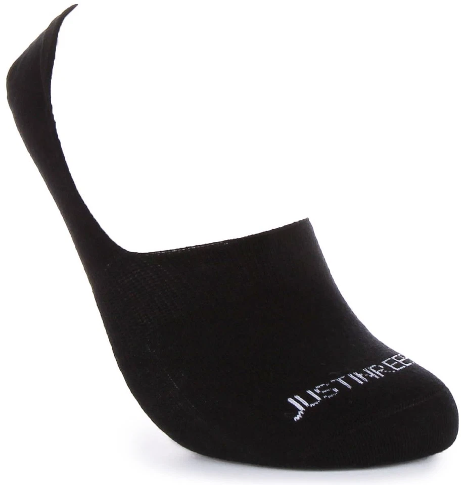 JUSTINREESS ENGLAND Invisible Algodón Calcetines para Hombre Negro 2 Paquetes GB - Imagen 1 de 1