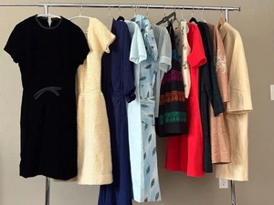 12p Vtg 1930'sOR 40'S-60'S dress lot MOD COCKTAIL QUALITY CLOTHING LOT /PERETTE - Picture 1 of 24