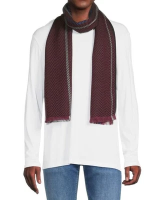 $395 Nuevo con Etiquetas Missoni Borgoña Mezcla de Lana Zig Zag Bufanda a Rayas 12"W x 75"L Foto 1 de 4