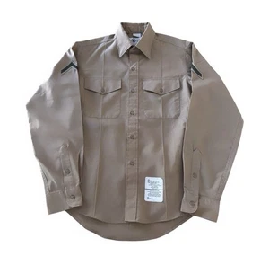Camisa Parche Uniforme Militar De Colección Para Hombres 15.5 Caqui 36 Marrón Años 90 Y2K - Imagen 1 de 6
