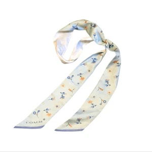 Coach Damen hellblau Blumenmuster Seide Krawatte Schal Einheitsgröße - Bild 1 von 6