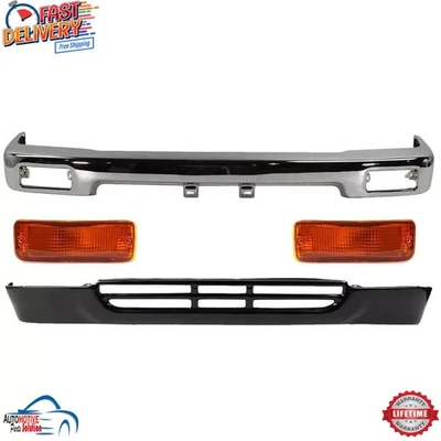 NEW FRONT CHROME BUMPER VALANCE SIGNAL LIGHT 4PC FOR 1989-1991 TOYOTA PICKUP 2WD Foto 1 de 4