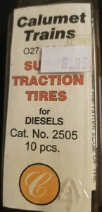 Vintage Calumet Trains #2505, Super Traction Tires (10) , 027 Scale Diesel, NOS - Bild 1 von 2