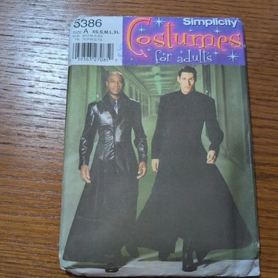 Simplicity 5386 Matrix Vampire Duster Teen & Adult Costume Pattern XS-XL Uncut - Image 1 of 4