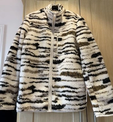 Chaqueta cuadrada de lana blanca con estampado de tigre de ASOS - NUEVA CON ETIQUETAS talla 2XS de gran tamaño Foto 1 de 4
