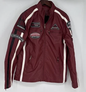 WKNBEU Motorradjacke Herren schwarz Leder. Rot. XL - Bild 1 von 8