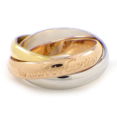 Cartier Ring Trinity 3 Rows Triple Bands 750(18K) Tri-Color Gold #52 US6 - Image 1 of 4