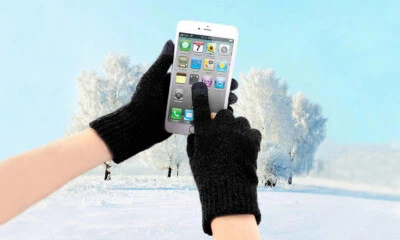 Gants Écran Tactile Hiver Chaud Noir Unisexe Anti-dérapant - Photo 1/3