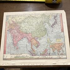 Antique Multicolor 1885 Map Of South Eastern Asia 12x10 
