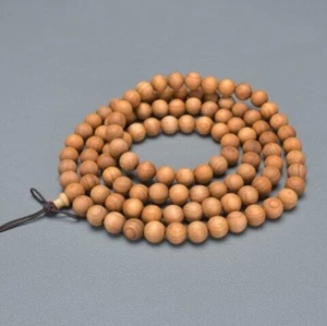 Hot Men Fragrant 8mm Cedar Wood Buddhist Mala 108 Prayer Beads Necklace/Bracelet - Picture 1 of 2