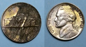 1945-P SILVER NICKEL GIGANTIC DELAMINATION ERROR #584-85 - Picture 1 of 1