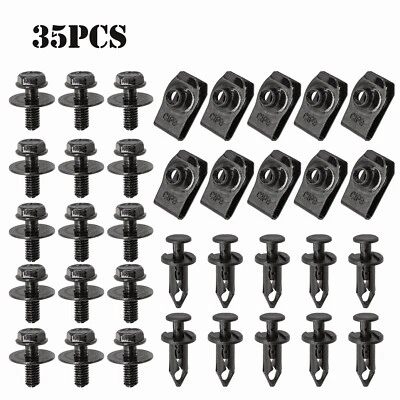 35PCS For Hyundai Engine Under Cover Splash Shield Guard M6 Bolts & U-nut Clips - Image 1 of 4