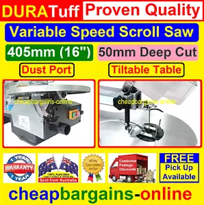 16" SCROLL SAW 405 mm BENCH TOP SCROLL SAW VARIABLE SPEED 50 mm CUT DUST EXTRACT - Picture 1 of 12