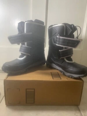 LANDS' END Youth Winter  Black Snow Boots Insulated Waterproof Youth US Size 5M - Image 1 of 4