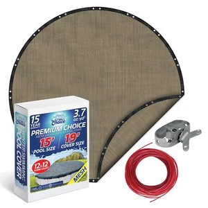 PoolCoverChoice Winter Swimming Pool Cover for 15 ft Round Pool - Picture 1 of 3