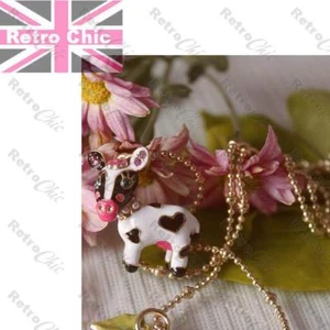 BETSEY JOHNSON animal VACA joyería NUEVO CON ETIQUETAS ESMALTE pulsera/pendientes/collar/anillo - Imagen 1 de 15