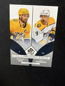 22-23 UD SP Authentic Hockey Collaborations C-20 Roman Josi/Forsberg - Picture 1 of 2